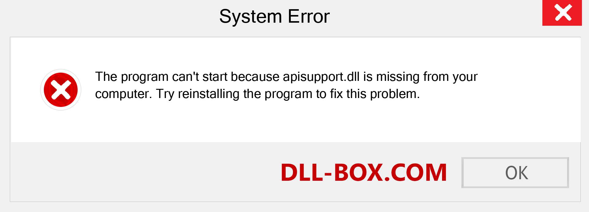  apisupport.dll file is missing?. Download for Windows 7, 8, 10 - Fix  apisupport dll Missing Error on Windows, photos, images